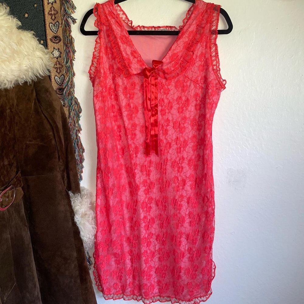 Vintage 60s Lace Babydoll Nightie M